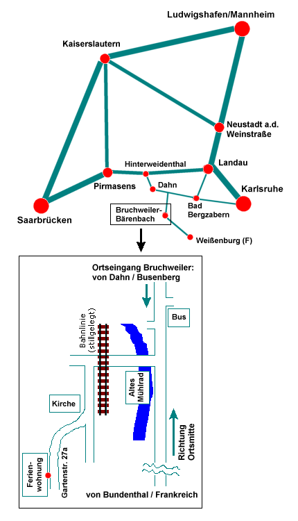 Anfahrt Bruchweiler / Vroni's Ferienwohnung